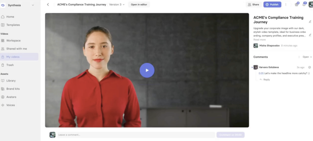 Top Kapwing Video Generator Alternatives - Synthesia